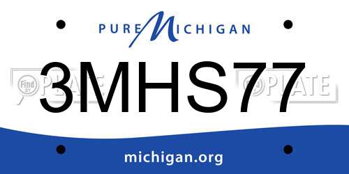 3MHS77 Michigan License Plate