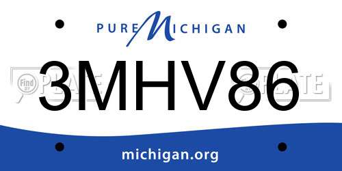 3MHV86 Michigan License Plate