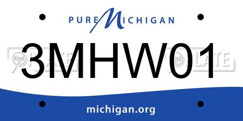 3MHW01 Michigan License Plate