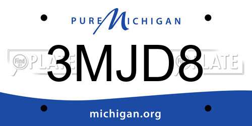 3MJD8 Michigan License Plate