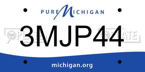 3MJP44 Michigan License Plate
