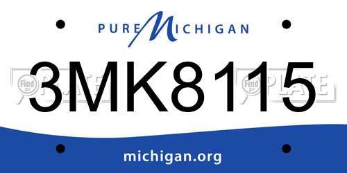 3MK8115 Michigan License Plate