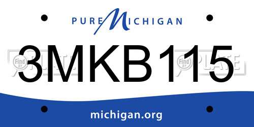 3MKB115 Michigan License Plate