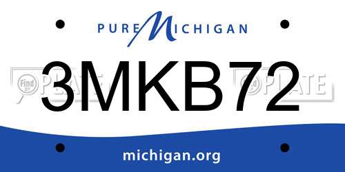 3MKB72 Michigan License Plate
