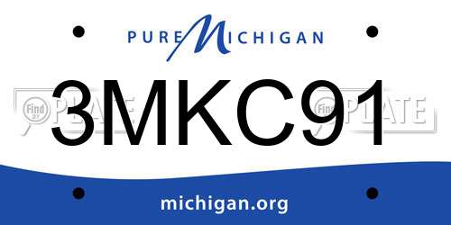 3MKC91 Michigan License Plate