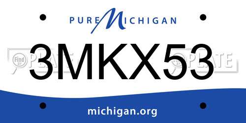 3MKX53 Michigan License Plate