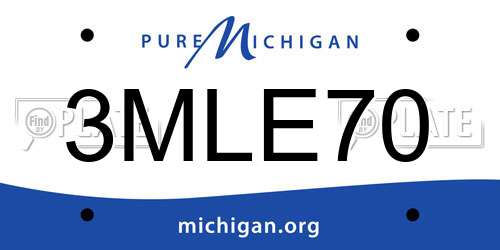 3MLE70 Michigan License Plate