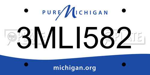 3MLI582 Michigan License Plate
