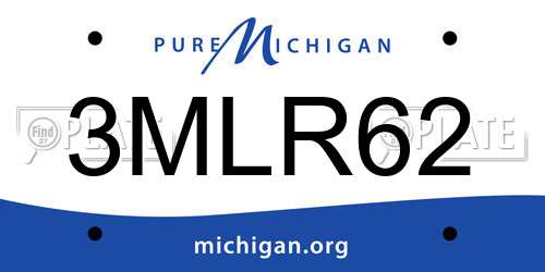 3MLR62 Michigan License Plate