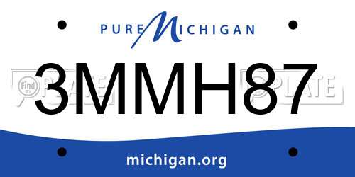 3MMH87 Michigan License Plate