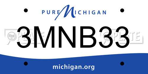 3MNB33 Michigan License Plate