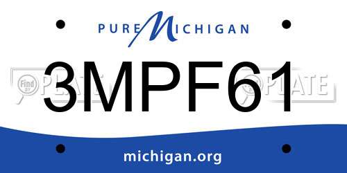 3MPF61 Michigan License Plate