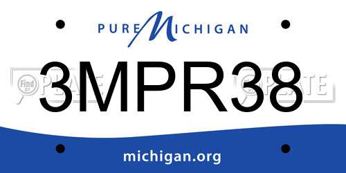 3MPR38 Michigan License Plate