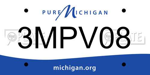 3MPV08 Michigan License Plate