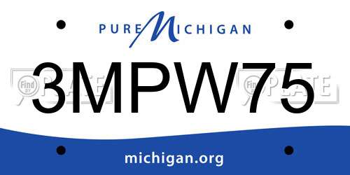 3MPW75 Michigan License Plate