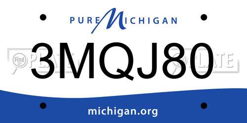 3MQJ80 Michigan License Plate