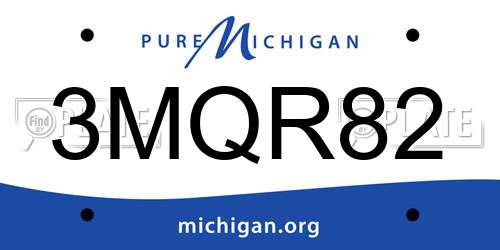 3MQR82 Michigan License Plate