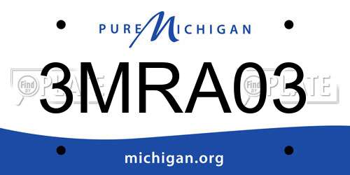 3MRA03 Michigan License Plate