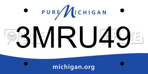 3MRU49 Michigan License Plate