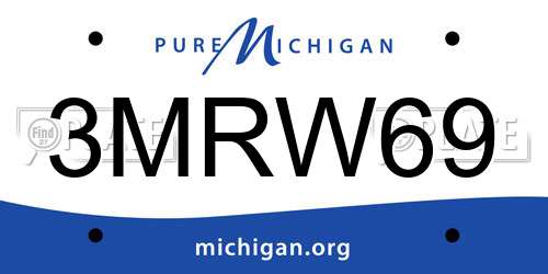 3MRW69 Michigan License Plate