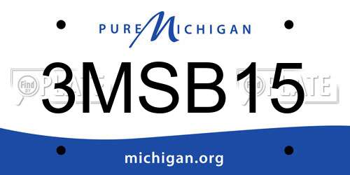 3MSB15 Michigan License Plate