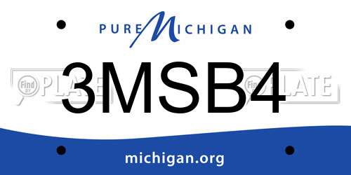 3MSB4 Michigan License Plate