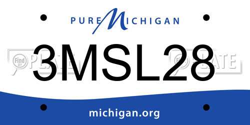3MSL28 Michigan License Plate