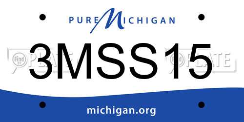 3MSS15 Michigan License Plate