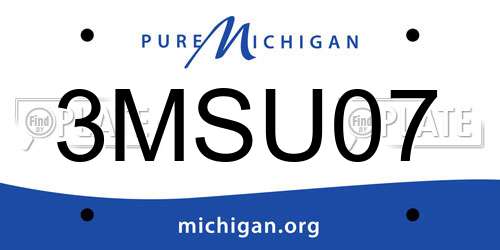 3MSU07 Michigan License Plate