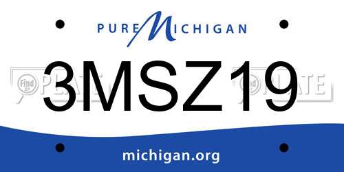3MSZ19 Michigan License Plate