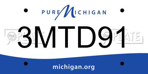 3MTD91 Michigan License Plate