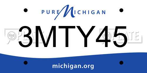 3MTY45 Michigan License Plate