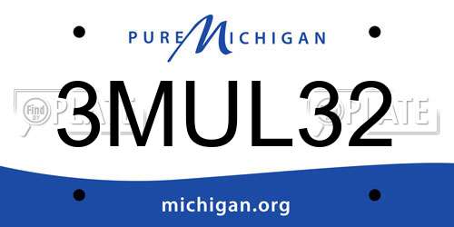 3MUL32 Michigan License Plate
