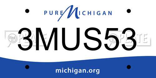 3MUS53 Michigan License Plate