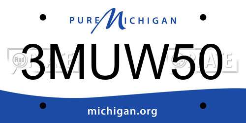 3MUW50 Michigan License Plate