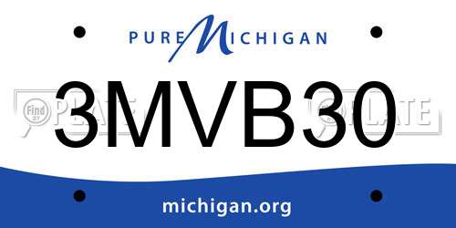 3MVB30 Michigan License Plate