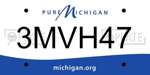 3MVH47 Michigan License Plate