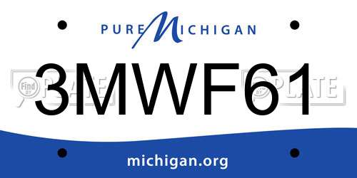 3MWF61 Michigan License Plate