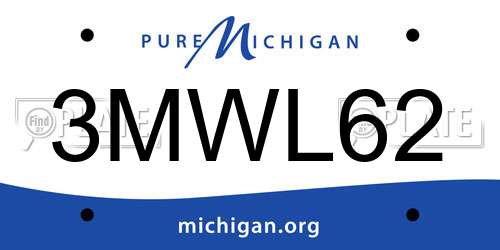 3MWL62 Michigan License Plate