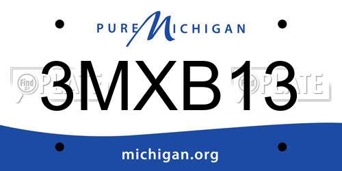 3MXB13 Michigan License Plate