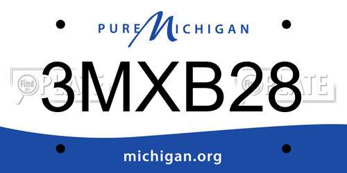 3MXB28 Michigan License Plate