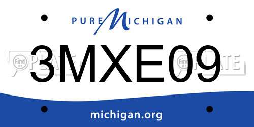 3MXE09 Michigan License Plate