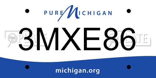 3MXE86 Michigan License Plate