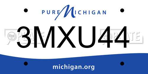 3MXU44 Michigan License Plate