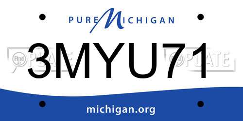 3MYU71 Michigan License Plate