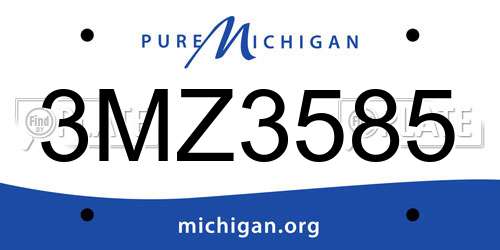 3MZ3585 Michigan License Plate