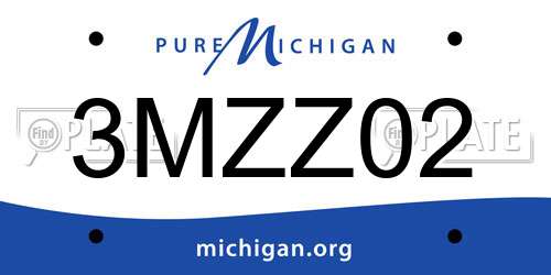 3MZZ02 Michigan License Plate