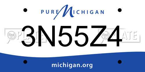 3N55Z4 Michigan License Plate
