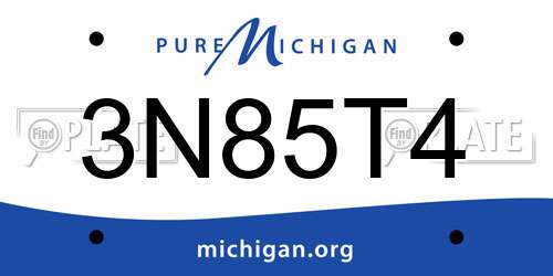 3N85T4 Michigan License Plate