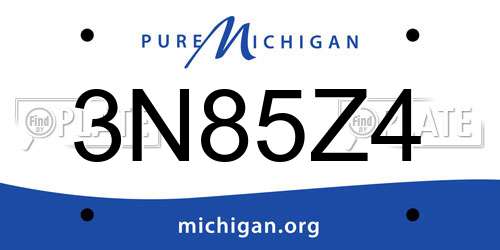 3N85Z4 Michigan License Plate